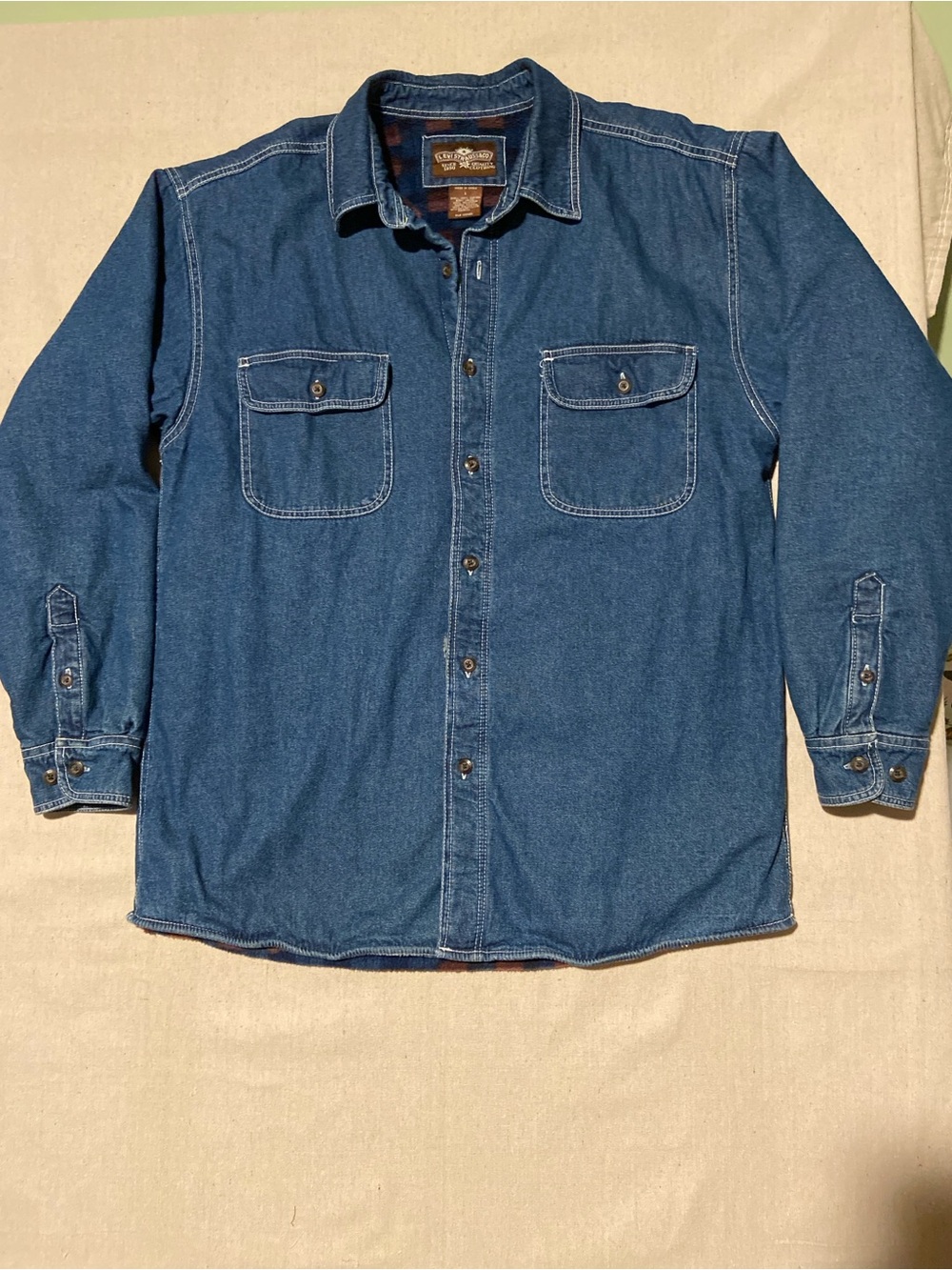 90s Levi Strauss Flannel Lined Denim Shacket